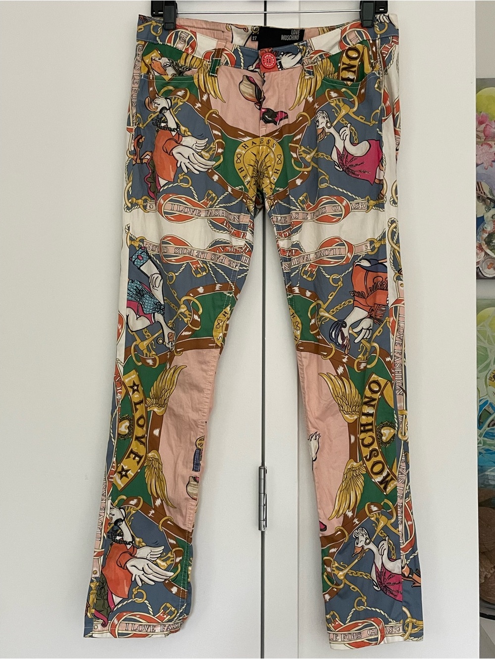 Love Moschino vintage duck crop Printed pants sz27